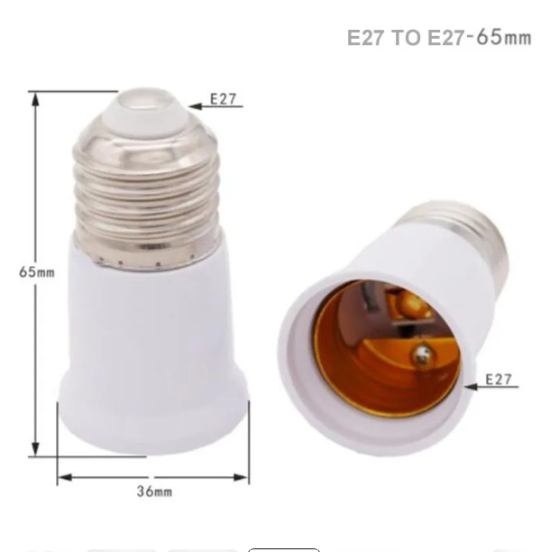 E27 to E27 Extender Lamp Holder Base Bulb Adapter Socket