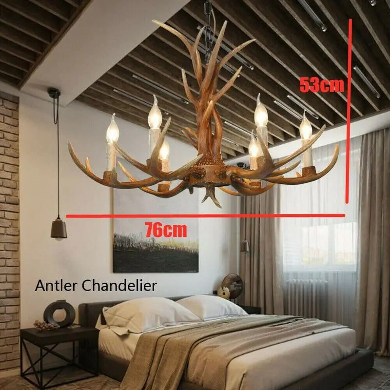 Antler Ceiling Pendant Lamp: Vintage Chandelier