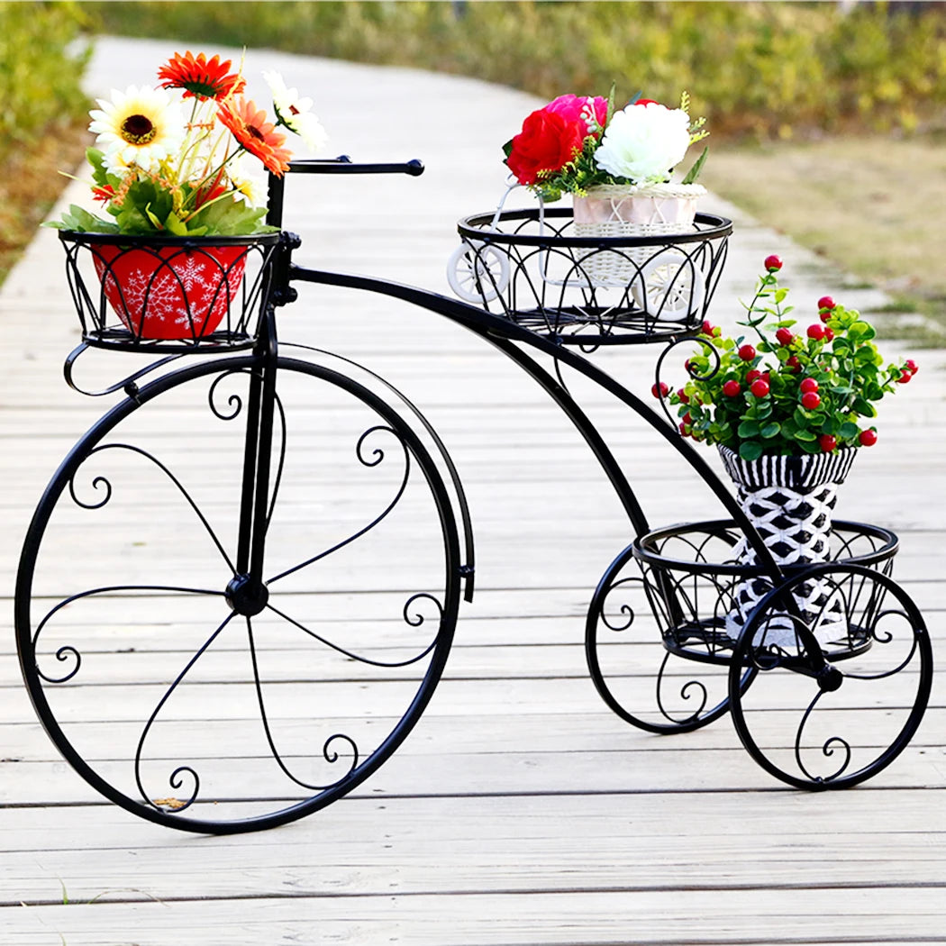 Decorative Tricycle Plant Stand for Gardens & Patios
