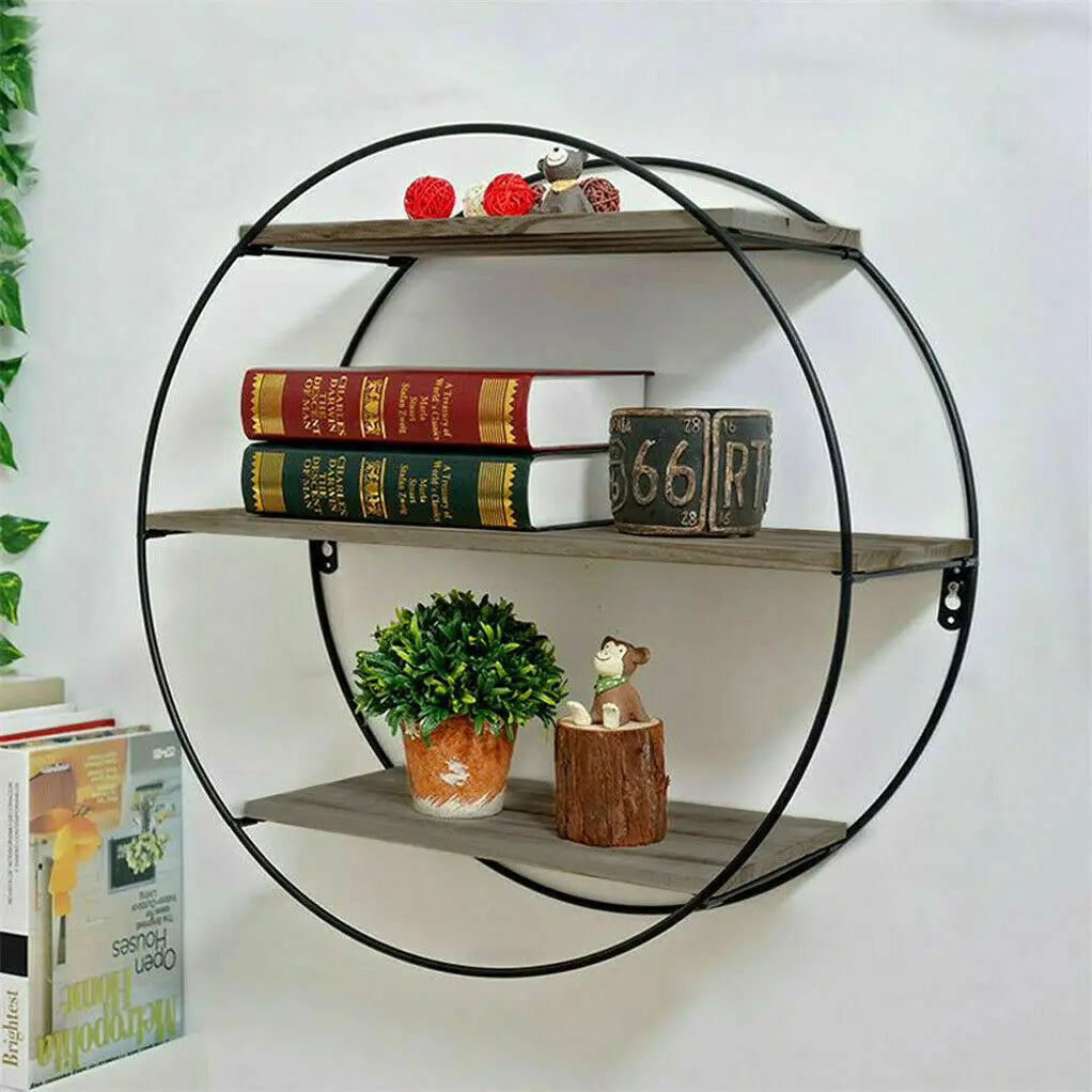 3 Tier Floating Rustic Industrial Shelves