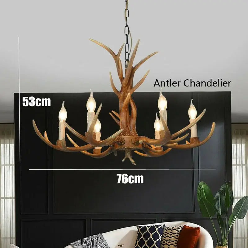 Antler Ceiling Pendant Lamp: Vintage Chandelier