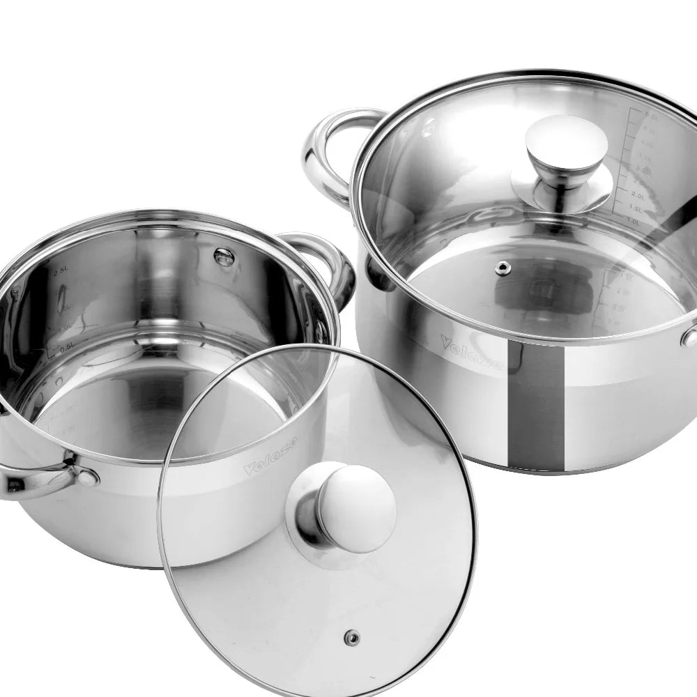 Velaze Kitchen Cookware Set Stainless Steel 10-Piece