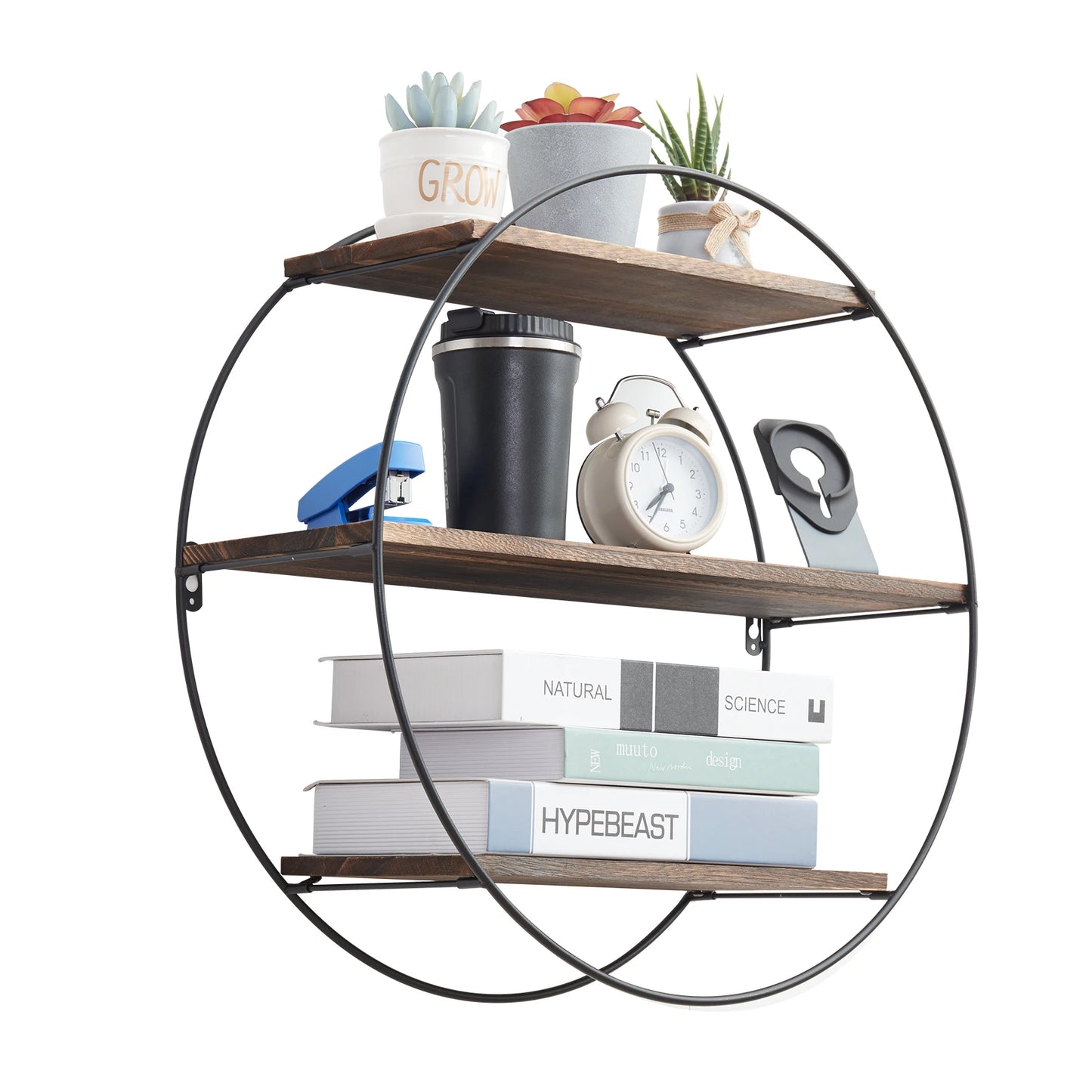 3 Tier Floating Rustic Industrial Shelves