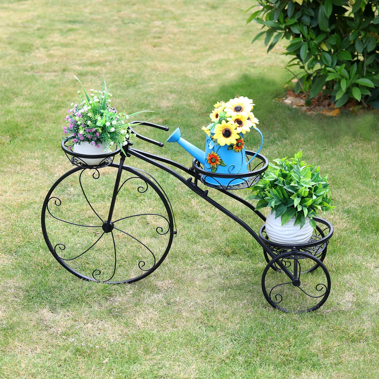 Decorative Tricycle Plant Stand for Gardens & Patios