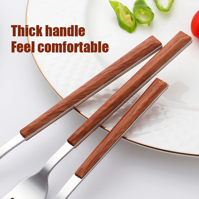 16-Piece Wooden Cutlery Set - Korean Style