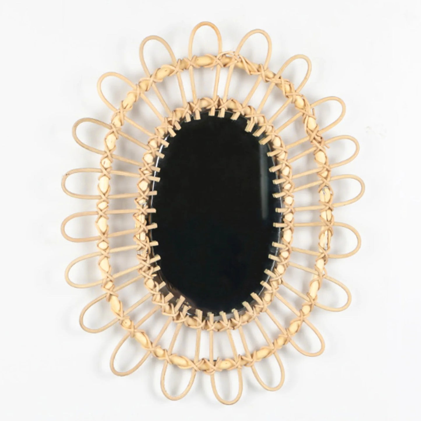 Boho Rattan Wall Mirror