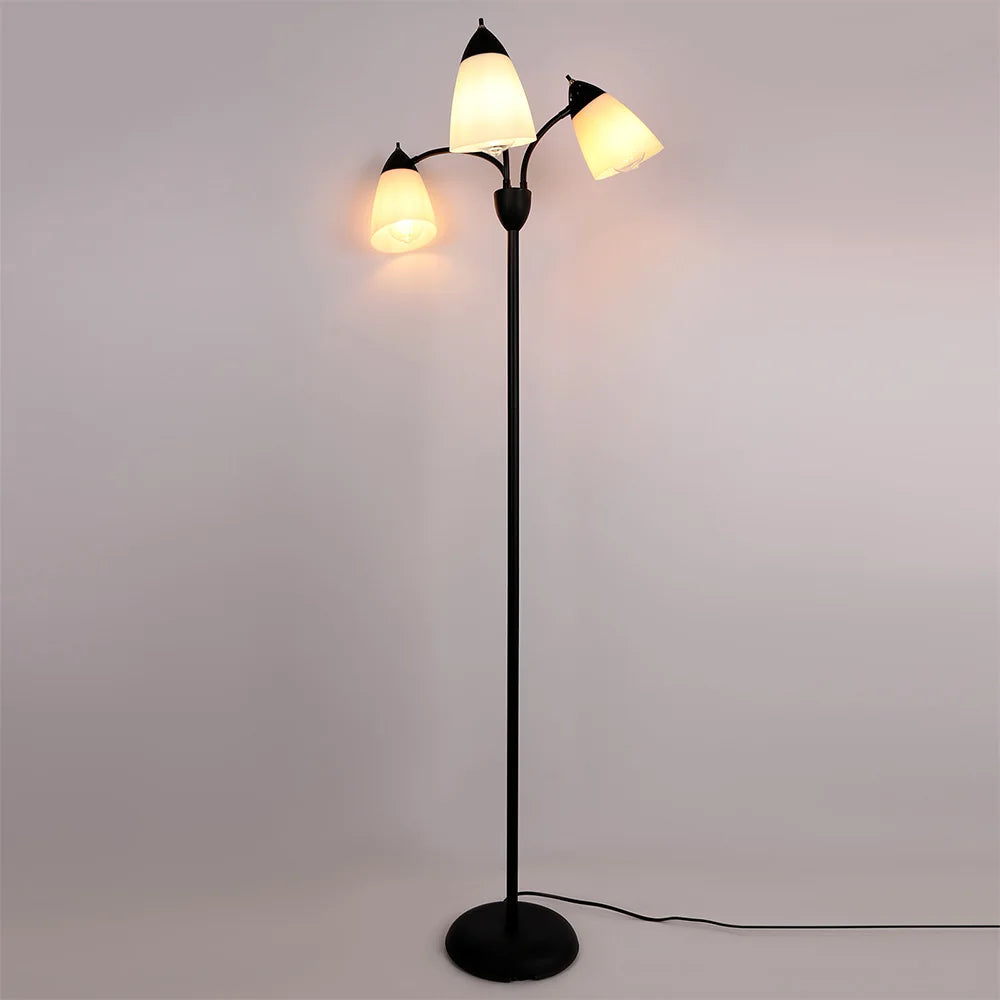Adjustable Black Floor Lamp with 3 Heads