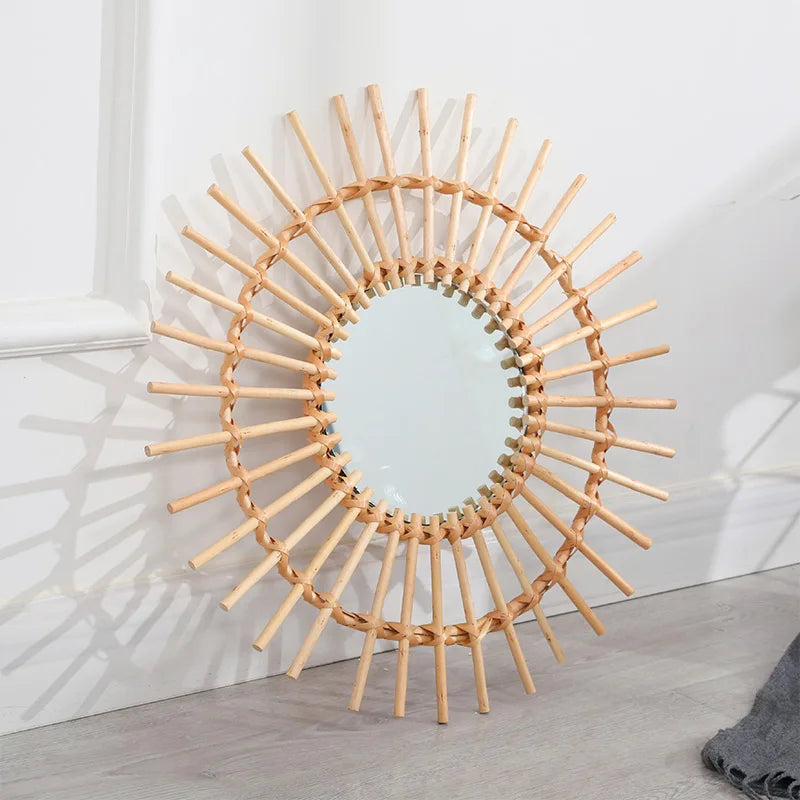 Boho Rattan Wall Mirror