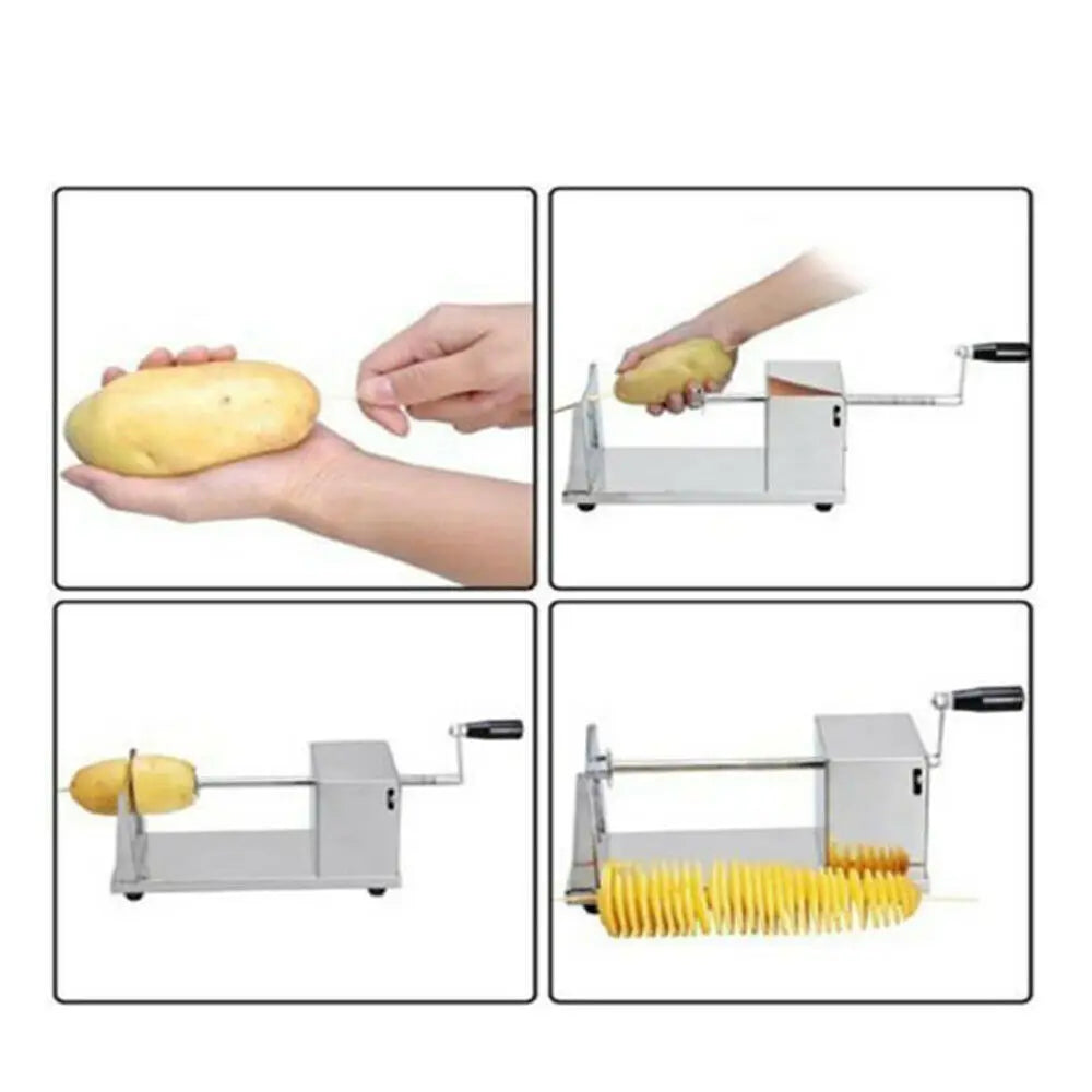 Spiral Potato Chips Maker: Stainless Steel Cutter for Home Kitchen