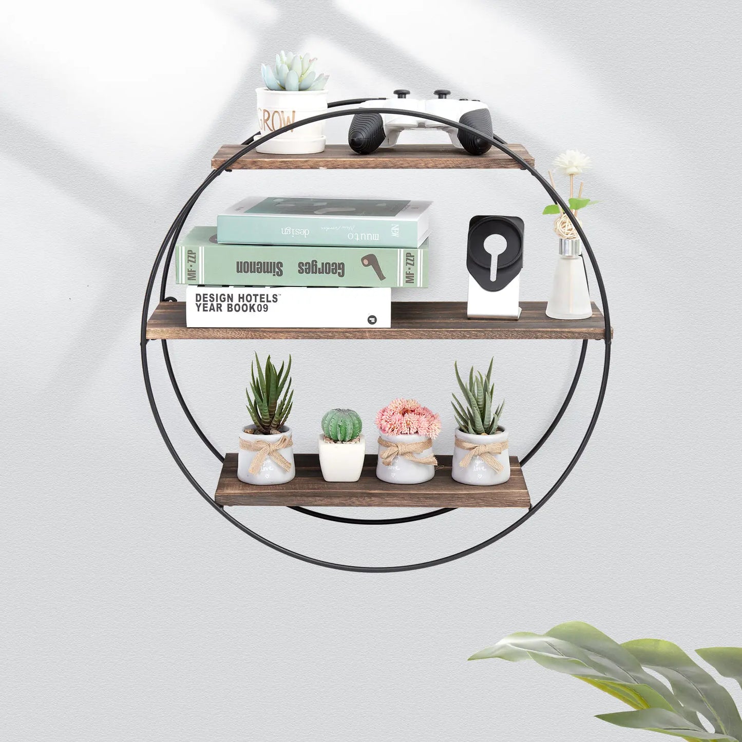 3 Tier Floating Rustic Industrial Shelves