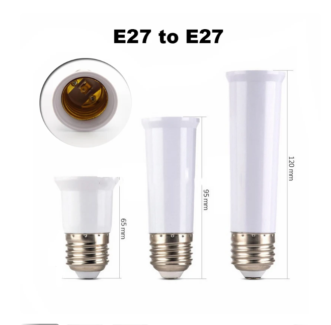 E27 to E27 Extender Lamp Holder Base Bulb Adapter Socket