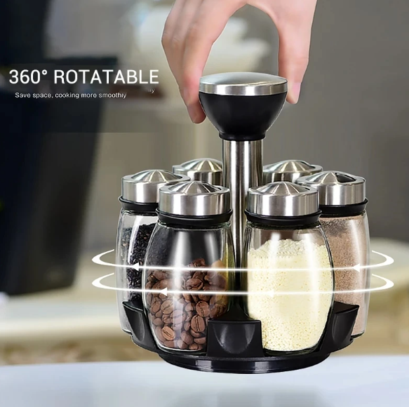 360° Rotating Kitchen Spice Bottle Set