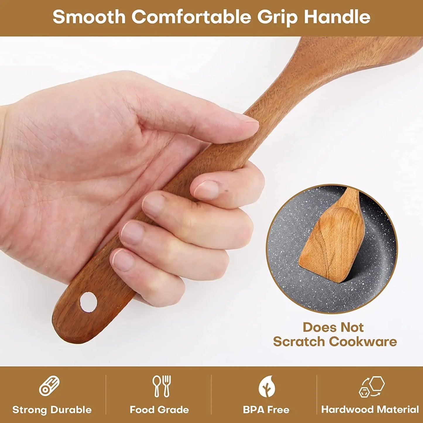 Wooden Kitchen Utensil Set for Cooking