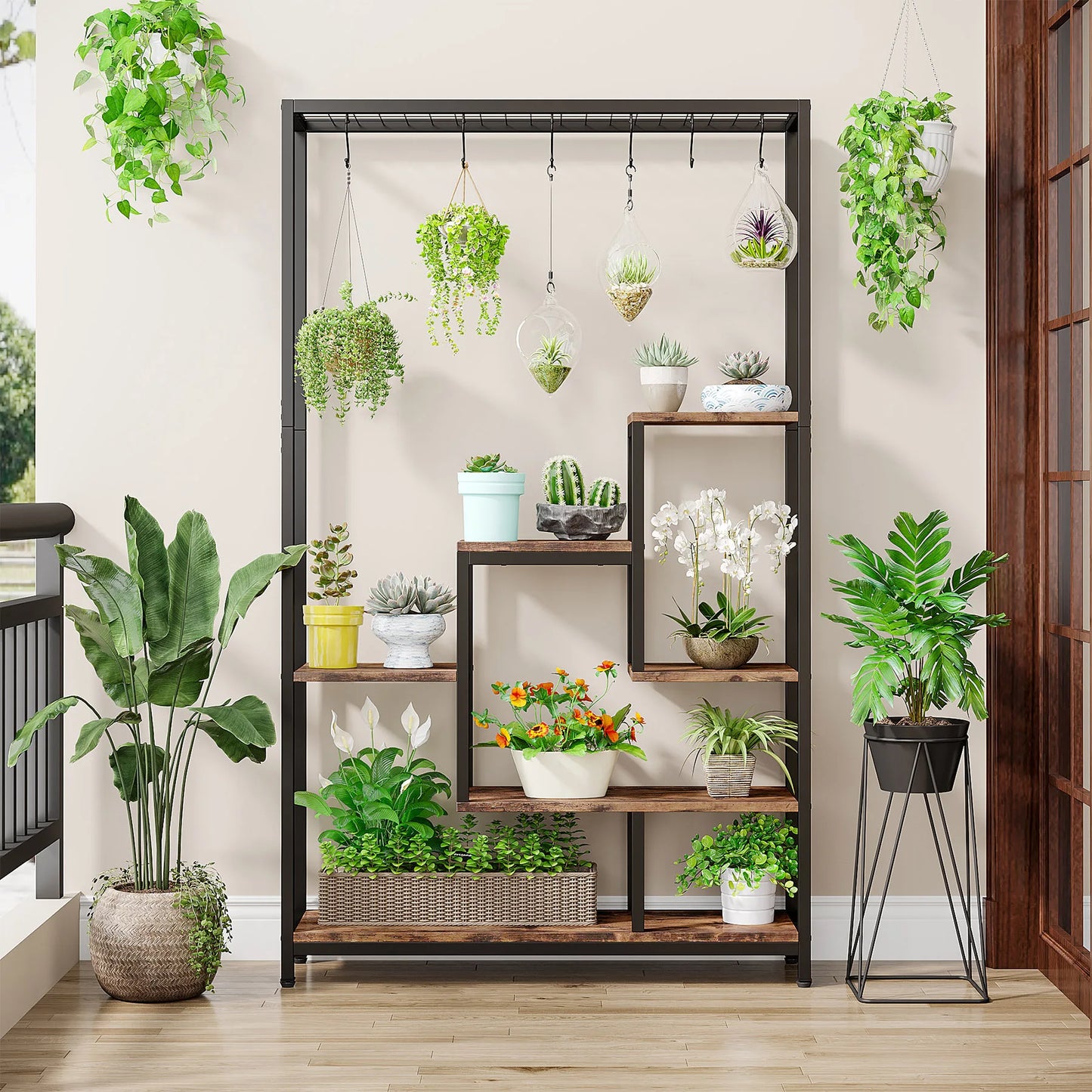 Tribesigns Wooden Plant Stand Display Rack For Home Decoration