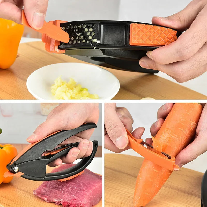Multi-Functional Garlic Press and Peeler - Kitchen Tool
