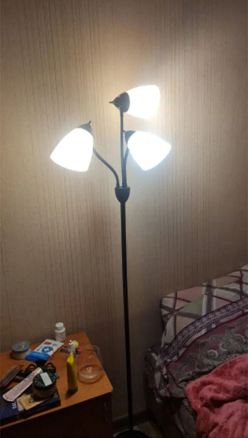 Adjustable Black Floor Lamp with 3 Heads