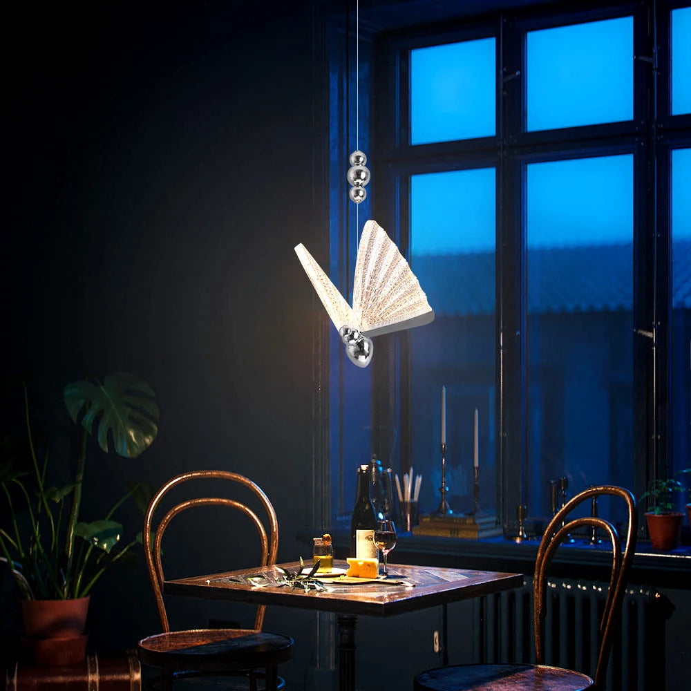 LED Butterfly Pendant Light Fixture