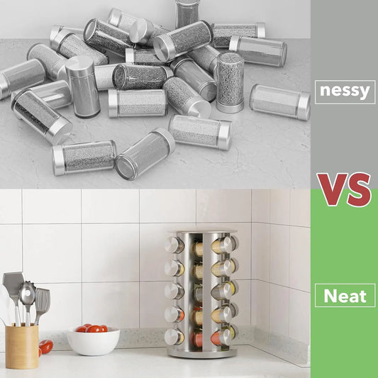 20-Jar Revolving Spice Rack Organizer