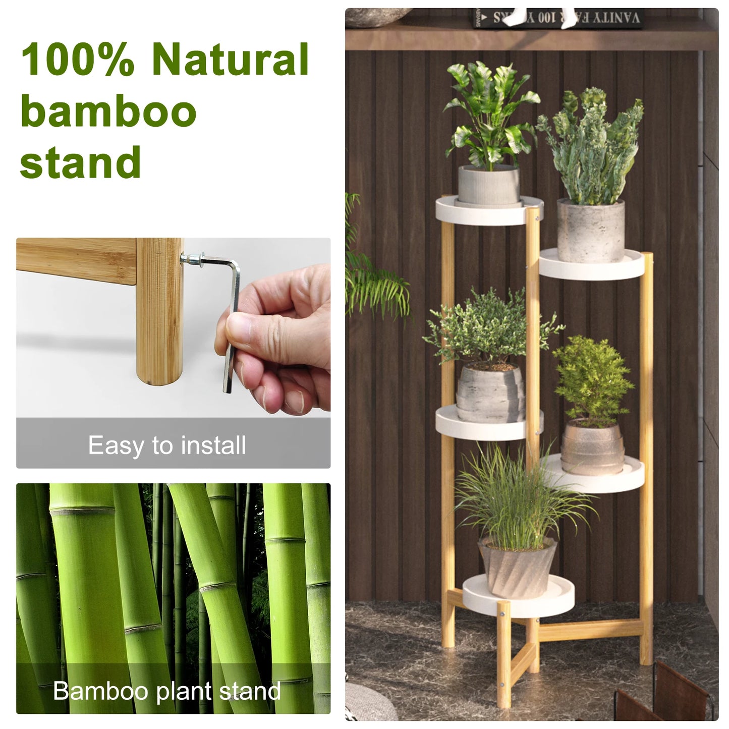 5 Tier Bamboo Plant Stand - Indoor/Outdoor