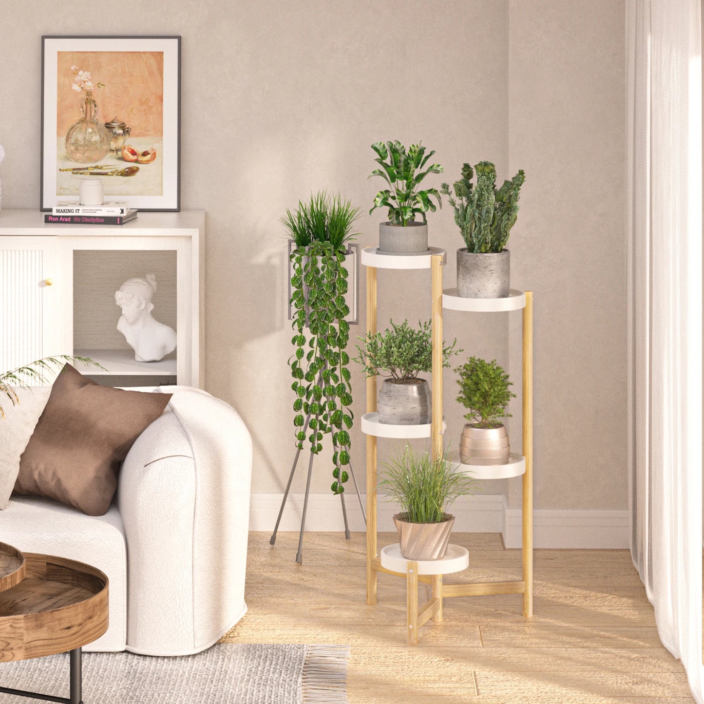 5 Tier Bamboo Plant Stand - Indoor/Outdoor