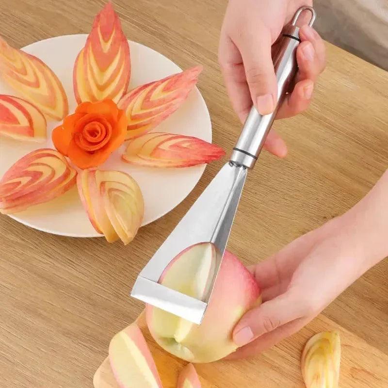 Stainless Steel Triangular Fruit Carving Knife - Kitchen Tool