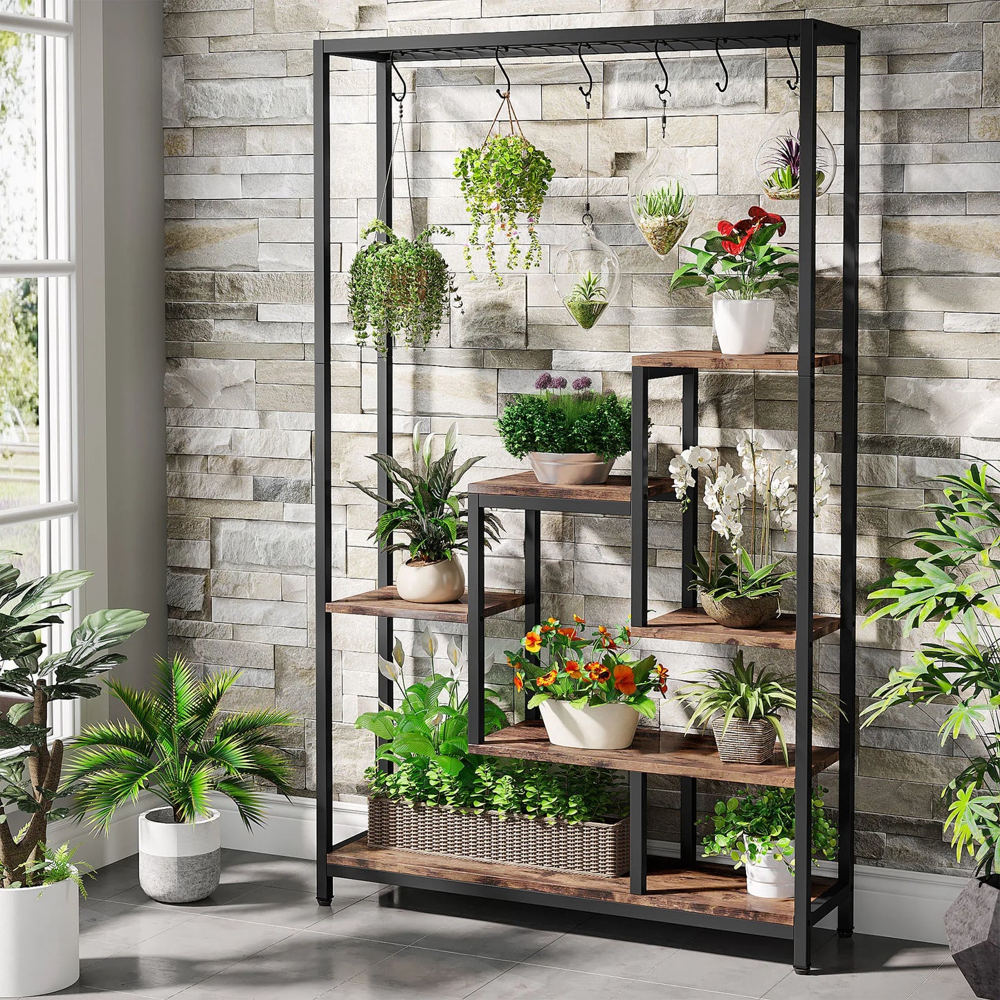 Tribesigns Wooden Plant Stand Display Rack For Home Decoration
