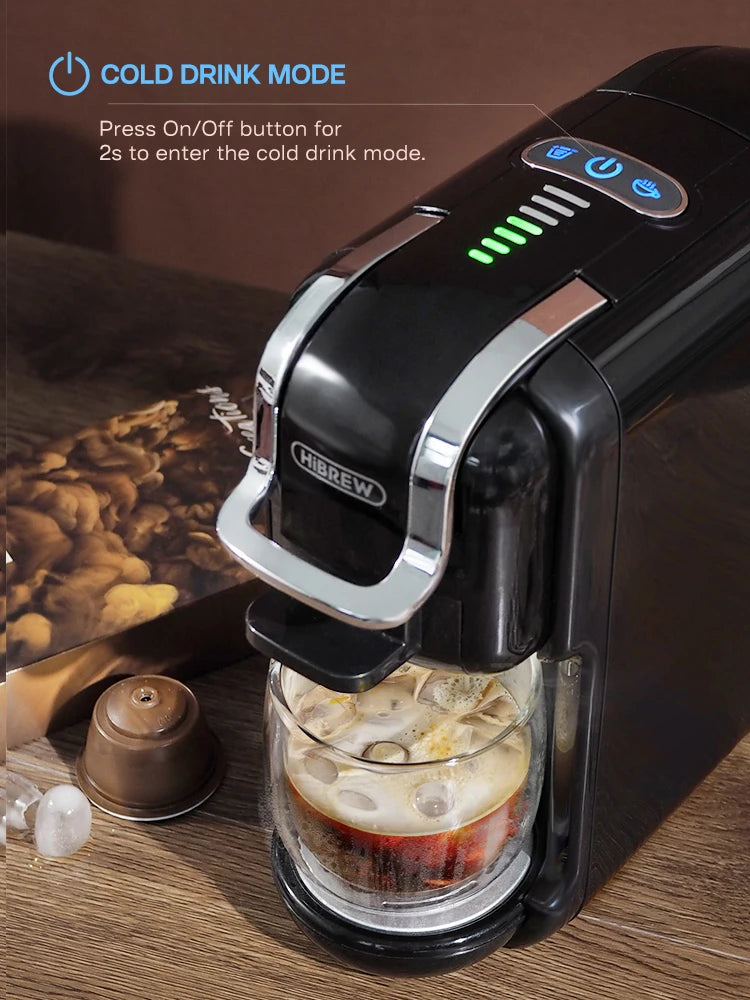 5-in-1 Coffee Machine: Hot/Cold, Capsule & Ground