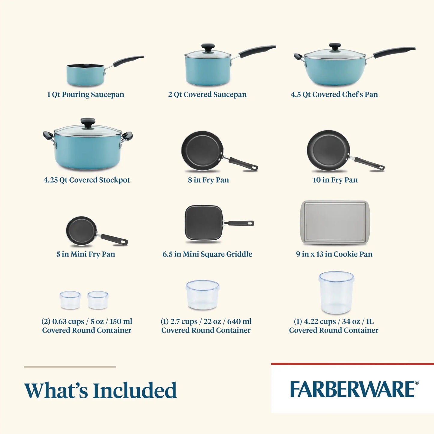 20-Pieces Cooking Pots Pans Set Nonstick Cookware Aluminum Kitchen