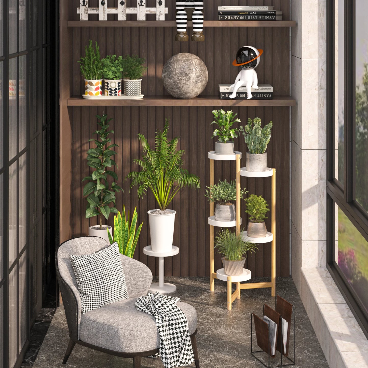 5 Tier Bamboo Plant Stand - Indoor/Outdoor