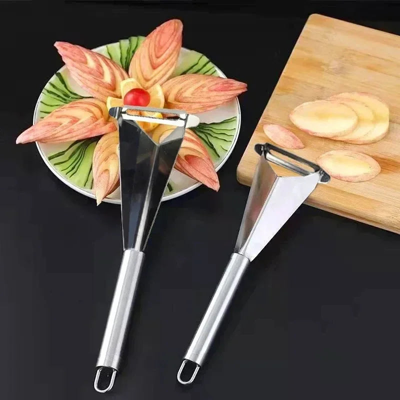 Stainless Steel Triangular Fruit Carving Knife - Kitchen Tool