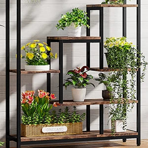 Tribesigns Wooden Plant Stand Display Rack For Home Decoration