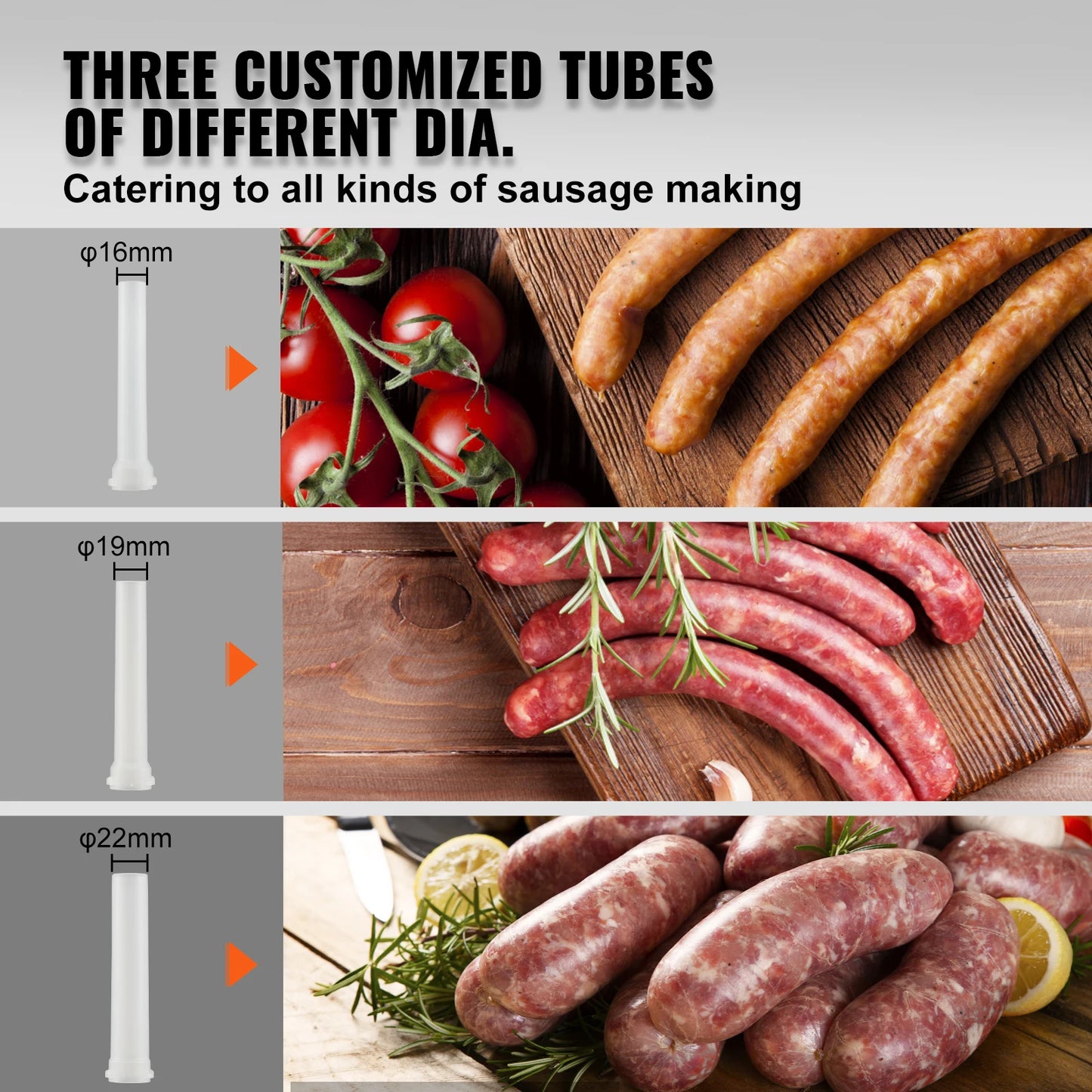 Vertical Sausage Stuffer with 3 Tubes