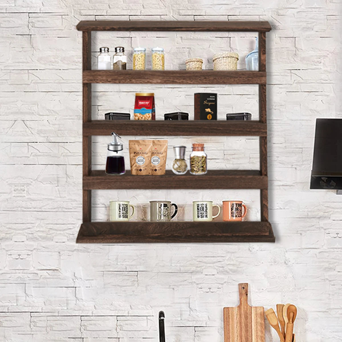 Wooden Spice Organizer: Wall or Countertop Mount