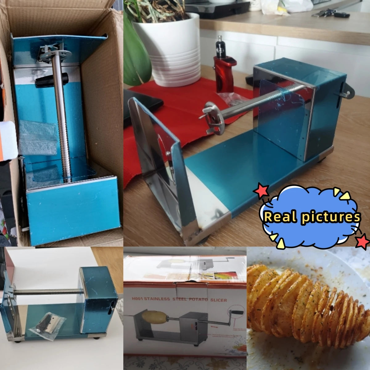 Spiral Potato Chips Maker: Stainless Steel Cutter for Home Kitchen
