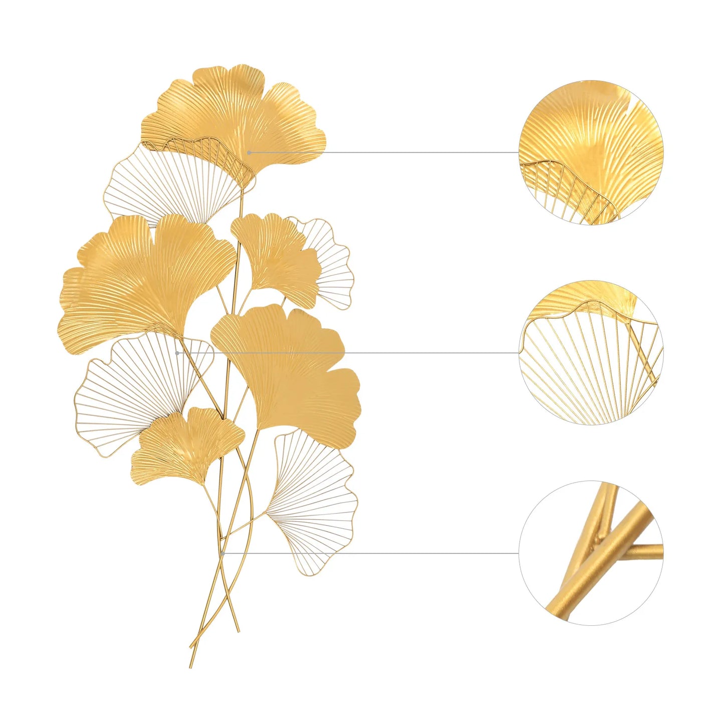 Ginkgo Biloba Metal Wall Décor Classic Home Ornament