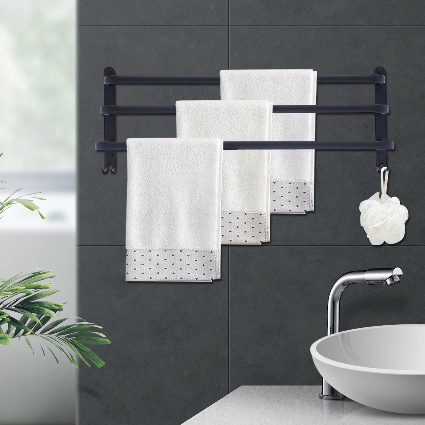 Towel Holder Bath Wall Mounted for Bathroom Toilet
