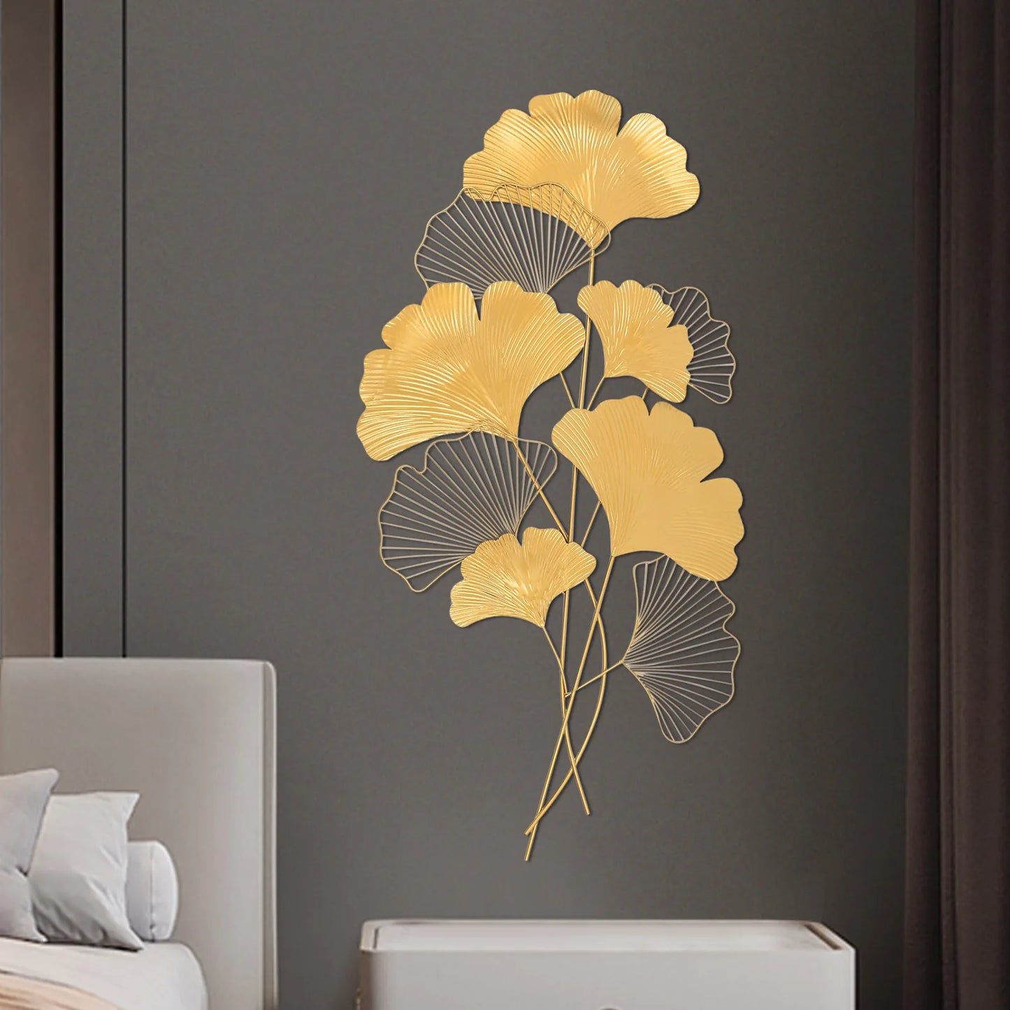 Ginkgo Biloba Metal Wall Décor Classic Home Ornament