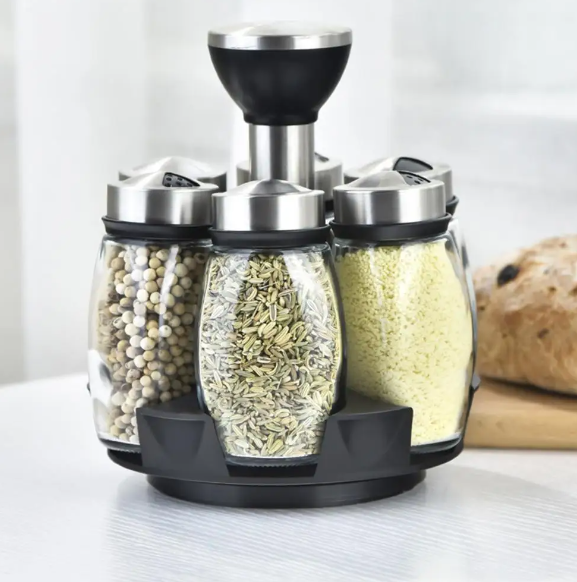 360° Rotating Kitchen Spice Bottle Set