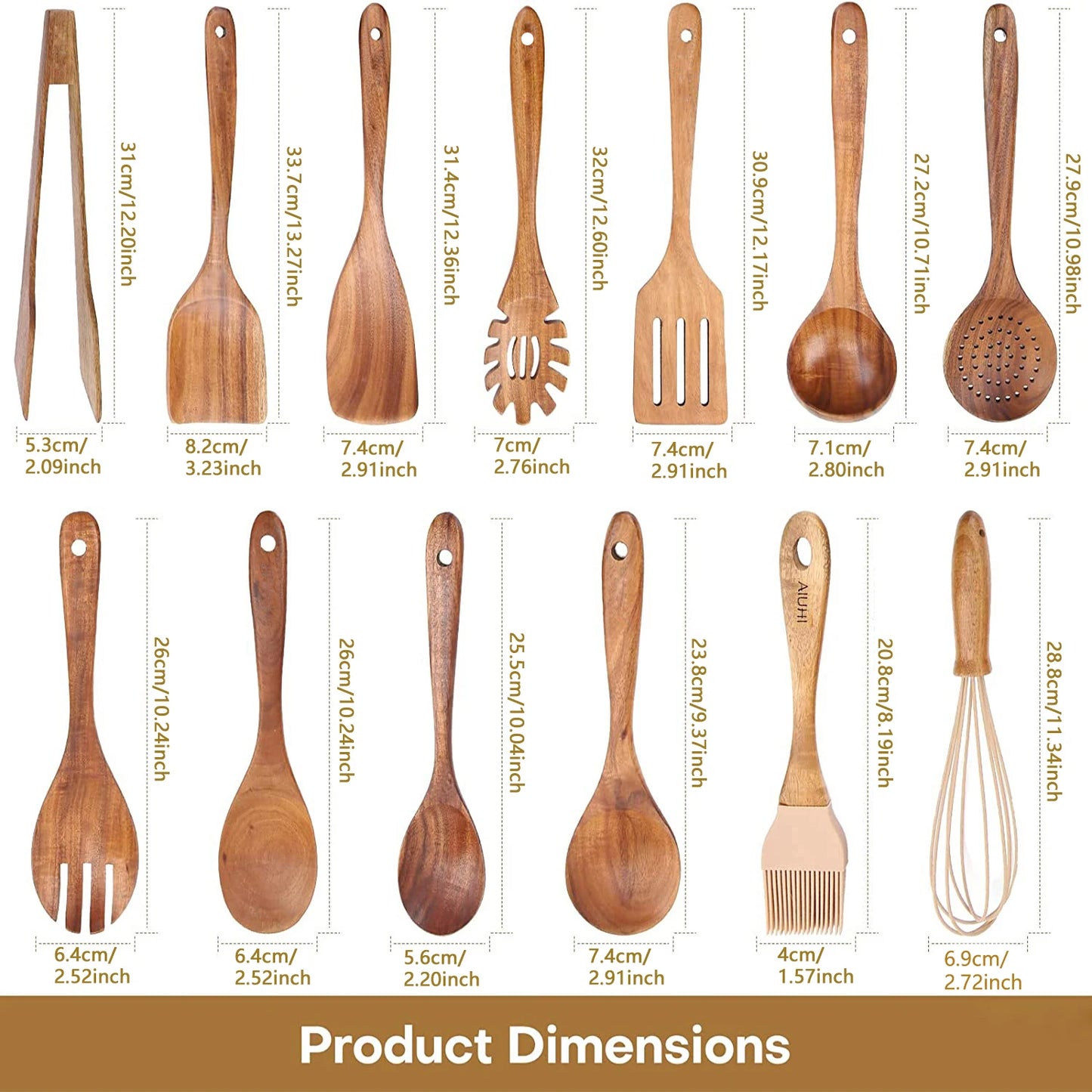 Wooden Kitchen Utensil Set for Cooking