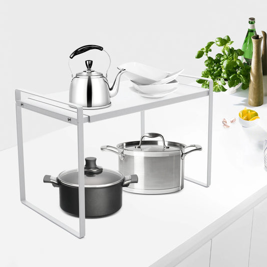 Adjustable Kitchen Storage Racks for Organizing Dishes and Condiments