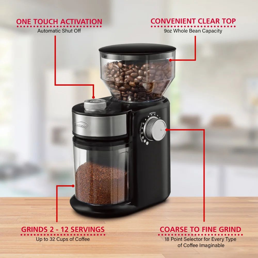 Electric Stainless Steel Burr Coffee Grinder