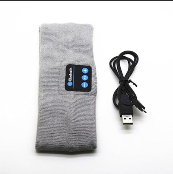 Wireless Bluetooth Knitted Headband with Stereo Earphones & Mic.