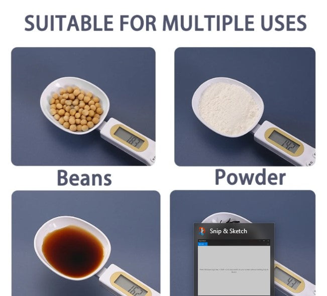 Weighing Spoon Scale Home Kitchen Tool Electronic Measuring Coffee Food Flour Powder Baking LCD Digital Measurement adjustable