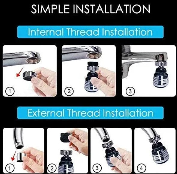 Kitchen Gadgets 2 Modes 360 Rotatable Bubbler High Pressure Faucet Extender