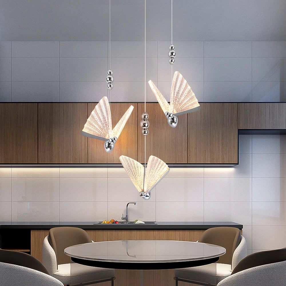 LED Butterfly Pendant Light Fixture