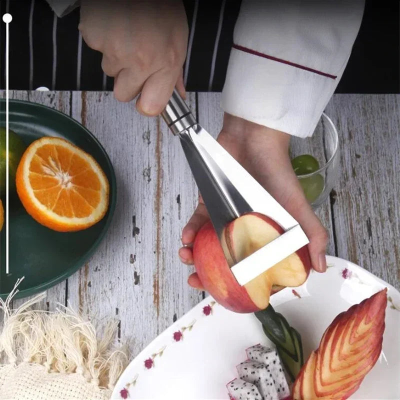 Stainless Steel Triangular Fruit Carving Knife - Kitchen Tool