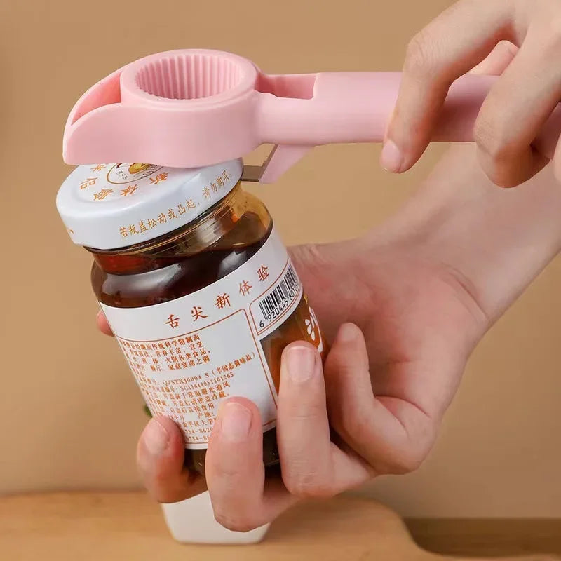 Pink Cartoon Beer Bottle Opener: 4-in-1 Stainless Steel Bar and Kitchen Tool