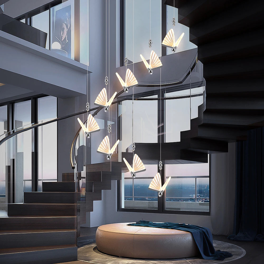 LED Butterfly Pendant Light Fixture