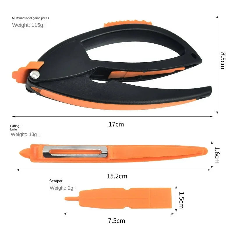 Multi-Functional Garlic Press and Peeler - Kitchen Tool