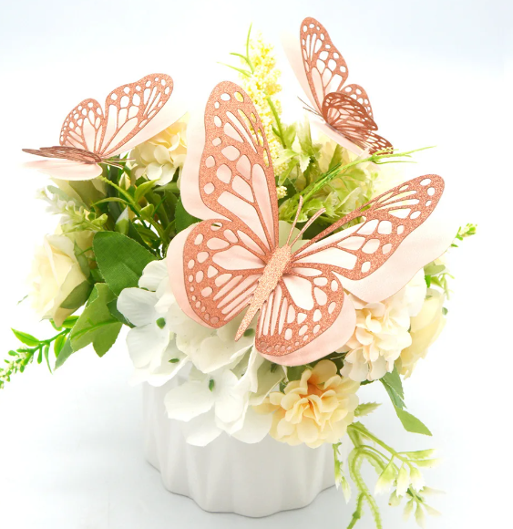 Double Layer 3D Butterfly Wall Stickers: Set of 20
